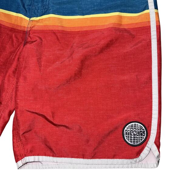 Rip Curl Shorts Mens 30 Blue Red Boardshorts Swim Trunks Drawstring CB07R7 Logo - Picture 3 of 9